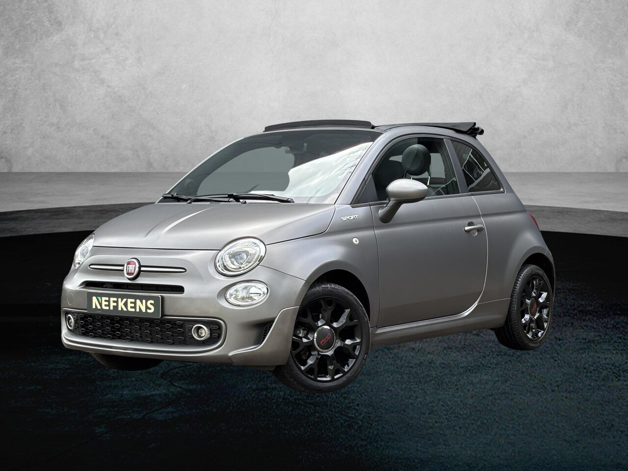 Fiat 500 C - 1.0 Hybrid Sport | 1ste eigenaar | MAT GRIJS | Climate | LEER/Stof | Parkeersensoren | App - AutoWereld.nl