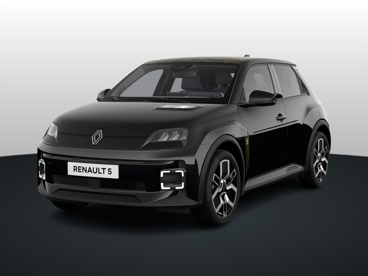 Renault 5 - Techno | Achteruitrijcamera | Dakstriping partern gold | Draadloze telefoonoplader met mag - AutoWereld.nl