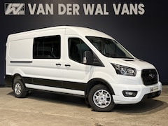 Ford Transit - 2.0 TDCI 131pk L3H2 Dubbele Cabine Euro6 Airco | Xenon | 5-Zits | Navigatie | LED | Apple