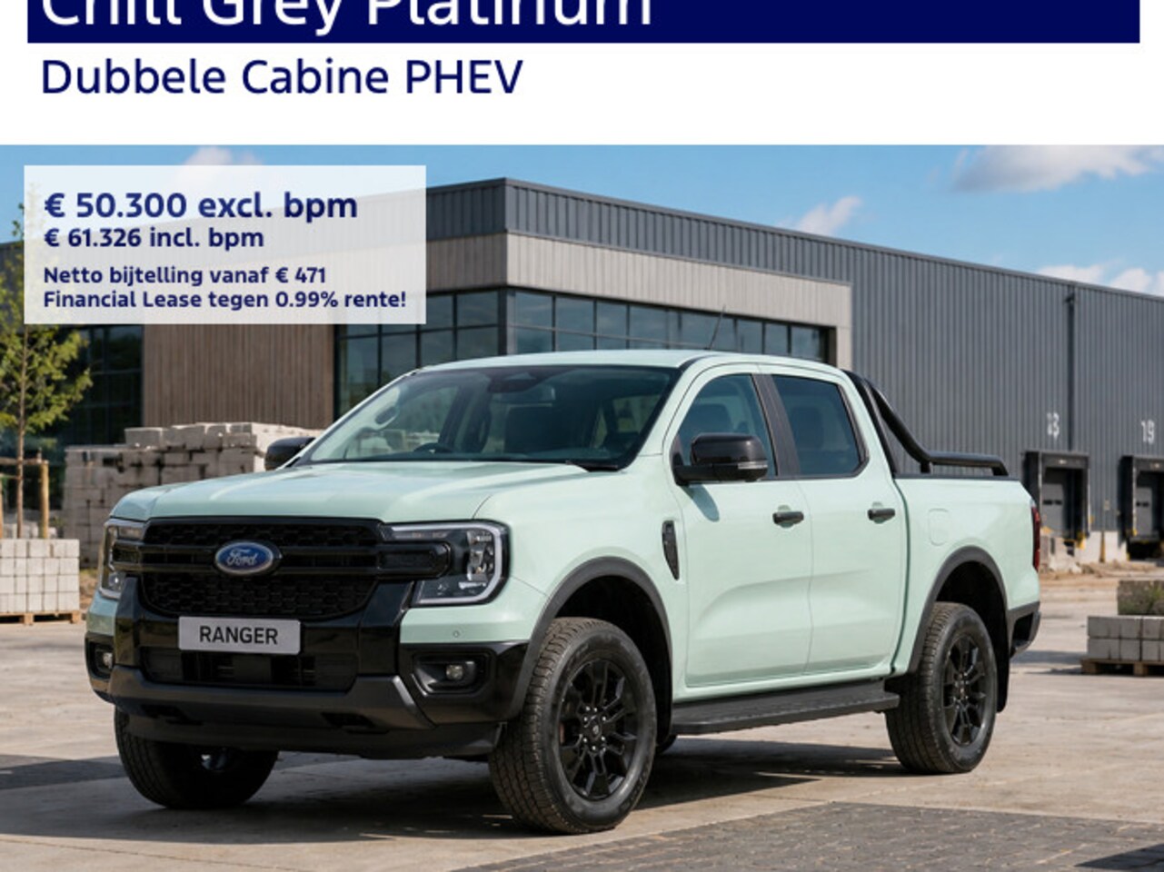 Ford Ranger - Chill Grey Platinum Double Cab 2.3 PHEV 279 pk - AutoWereld.nl