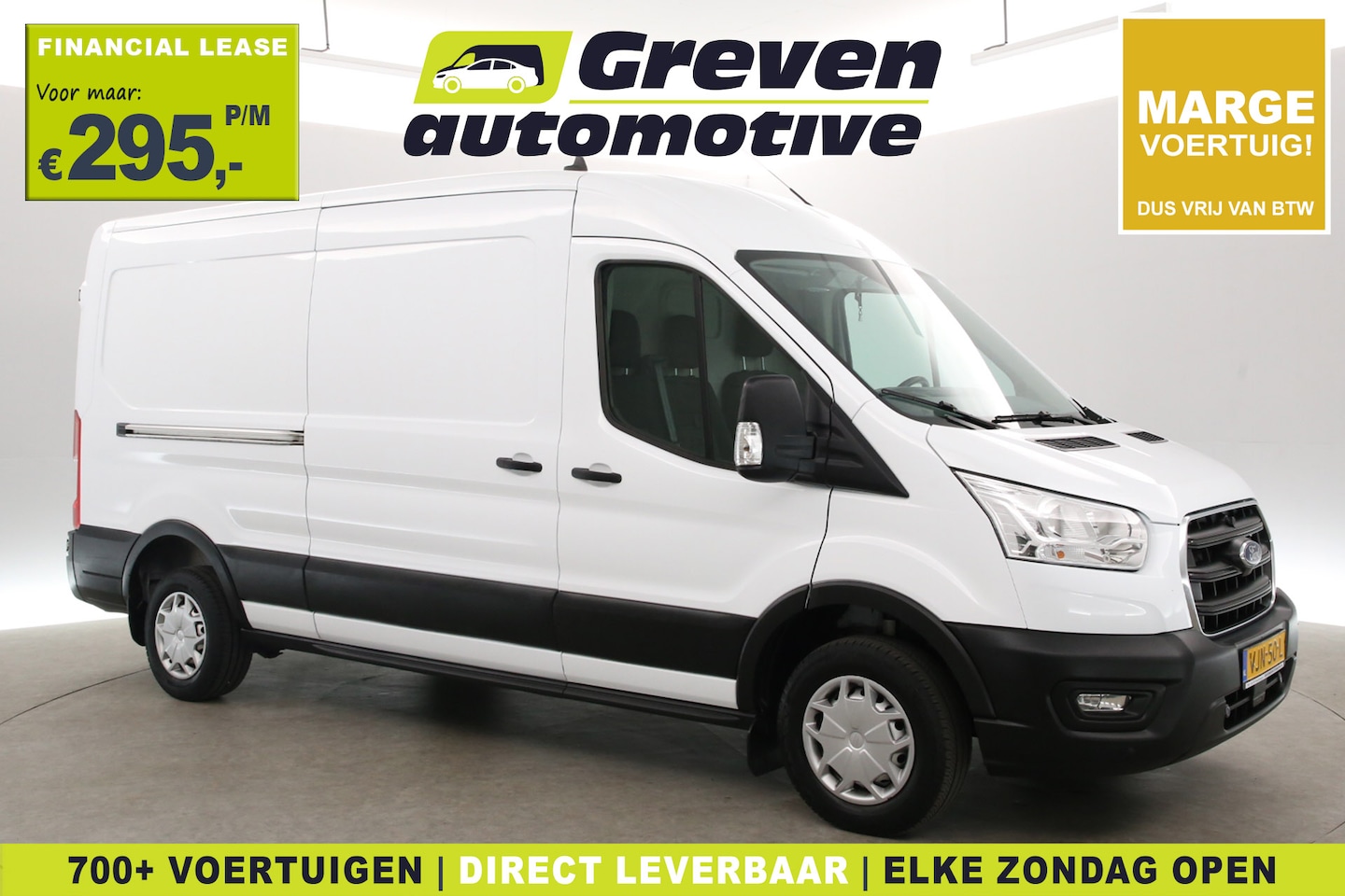Ford Transit - 2.0 TDCI L3H2 | Marge | Airco | Cruise | *Trekhaak | 3 Zits | 2xSchuifdeur | Parkeersens. - AutoWereld.nl