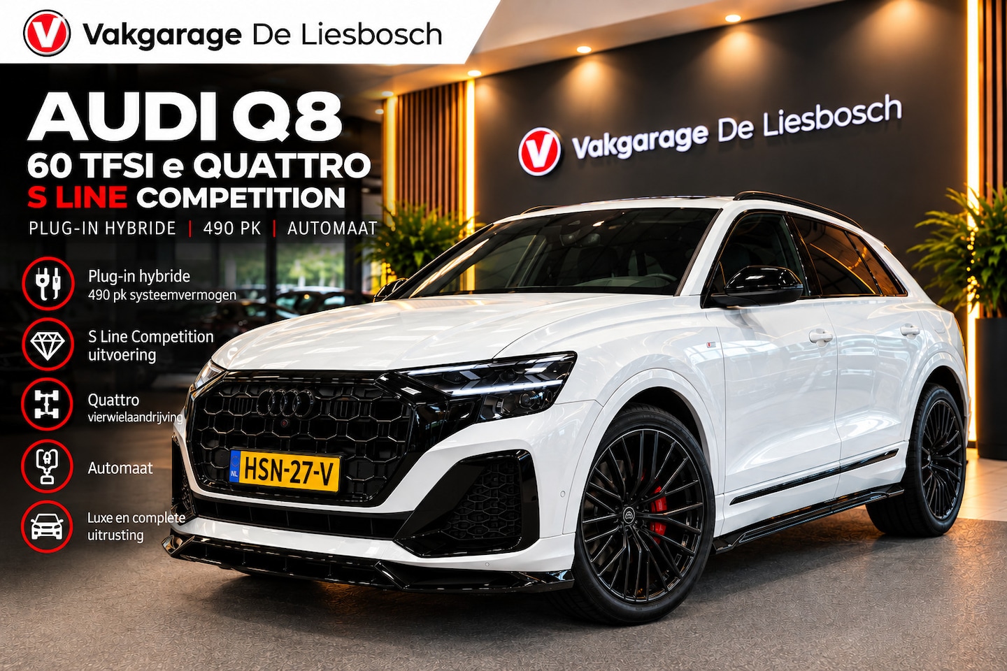 Audi Q8 - 60 TFSI e quattro Pro Line S Competition 490pk | Panoramadak | luchtvering | head-up | 360 - AutoWereld.nl
