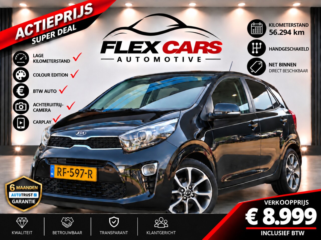 Kia Picanto - 1.0 CVVT Colour Edition|Carplay|Achteruitrijcamera|6 Maanden Autotrust - AutoWereld.nl