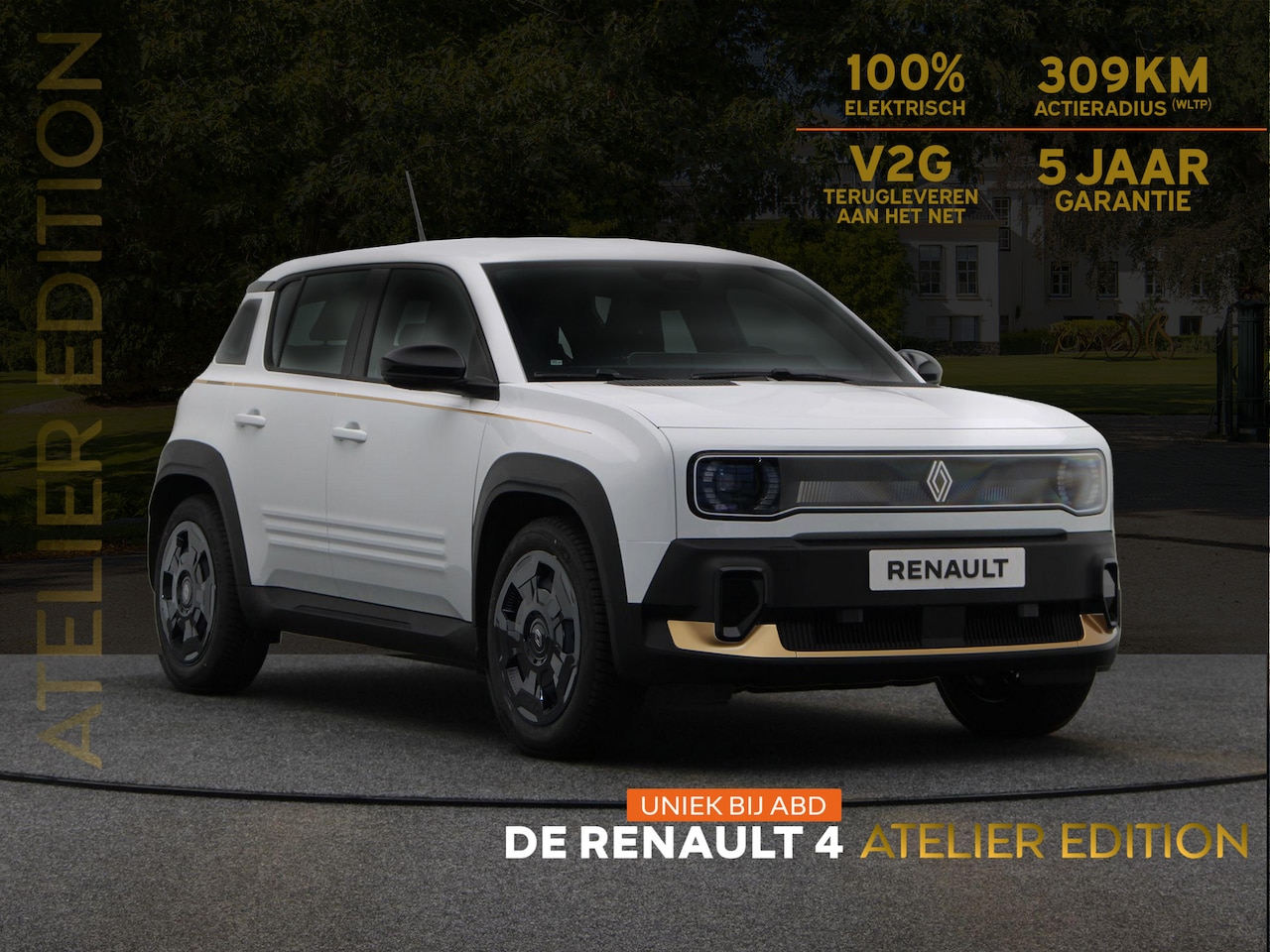 Renault 4 - Atelier Edition urban range 40 kWh | Uniek bij ABD | Lederen bekleding | Gouden accenten | - AutoWereld.nl