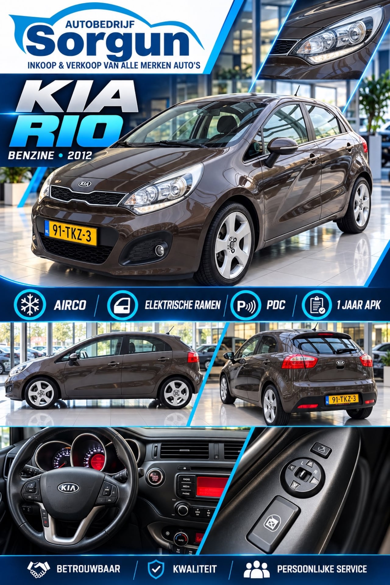 Kia Rio - 1.2 CVVT Super Pack-airco-1 jaar apk-elek ramen-pdc sensoren - AutoWereld.nl