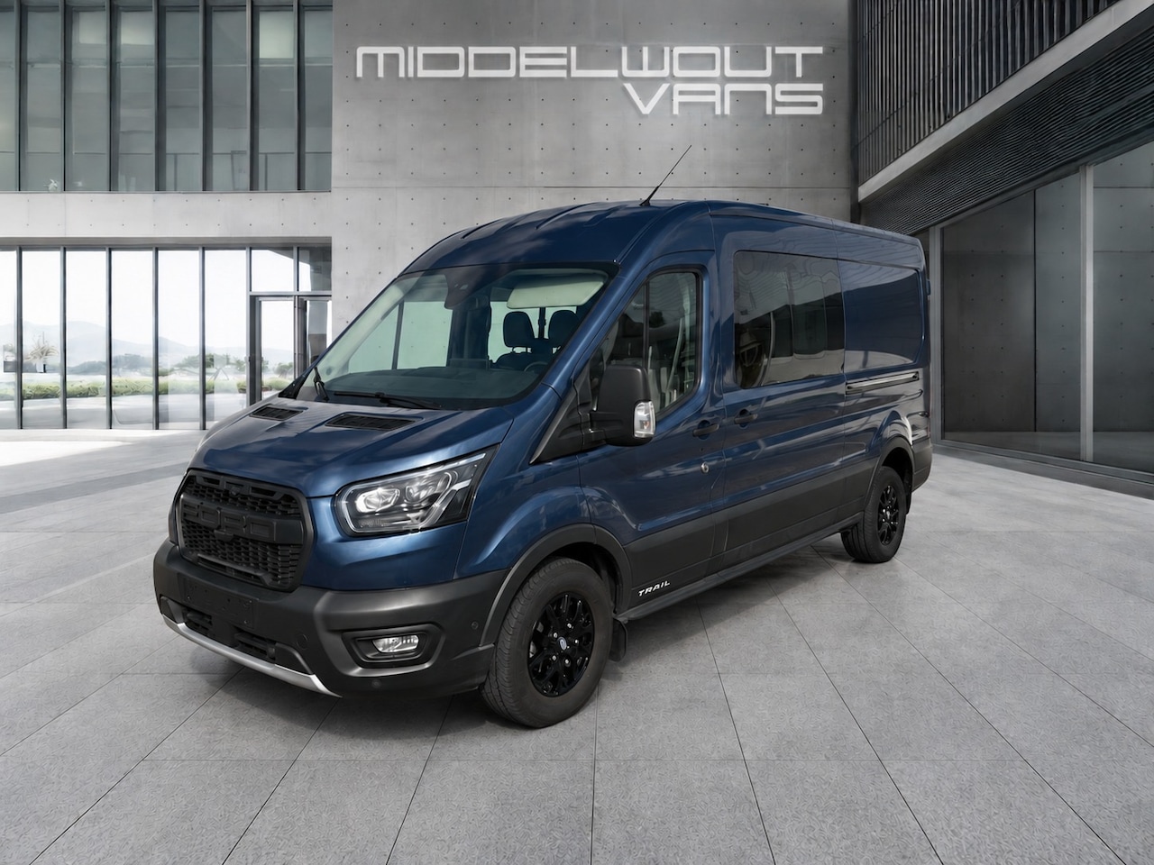 Ford Transit - 350 2.0 TDCI L3H2 Trail dc 6-Pers | 2x Schuifdeur | 12"inch display - AutoWereld.nl