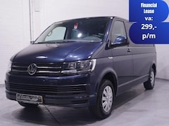 Volkswagen Transporter - 2.0 TDI 150 pk Dubbel Cabine Airco, Leder Zwart Cruise control, Trekhaak, 5-Zits