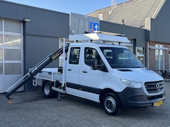 Mercedes-Benz Sprinter - 514 CDI 366 Hiab Laadkraan 018T Trekhaak 3500kg trekgewicht Airco 6-Persoons Open laadbak