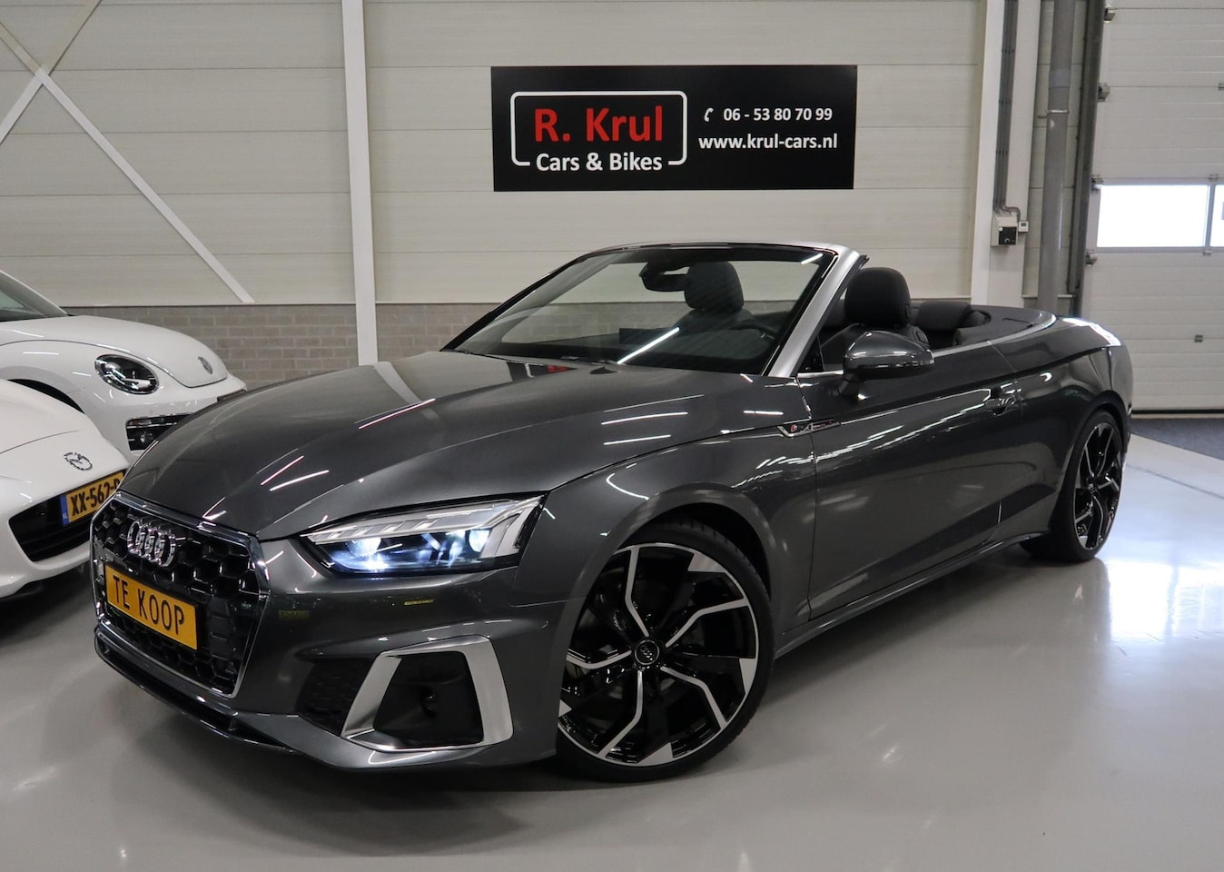 Audi A5 Cabriolet - 35 TFSI S-Line Lage km.stand Leer/Alcantara Navi Sportstoelen App connect 20 inch 1e Eigen - AutoWereld.nl