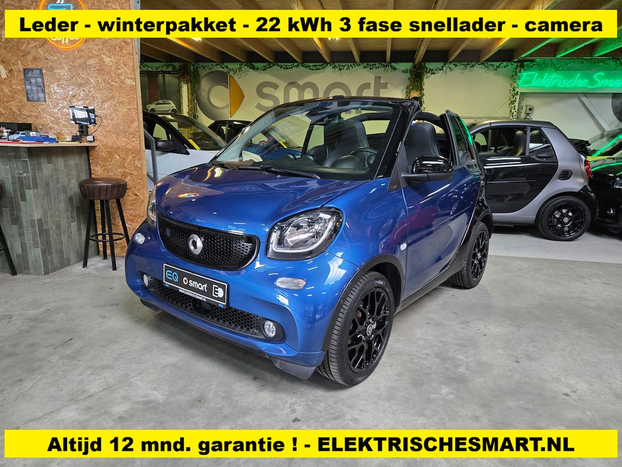 Smart Fortwo cabrio - EQ prime - leder - winterpakket - camera - 22 kWh snellader - AutoWereld.nl